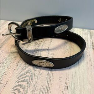 Vintage English Bridle Leather Belt Silver Horse Detail🌵26